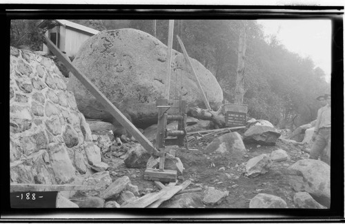 Construction work at Marble Fork headgate at Kaweah #3 Hydro Plant