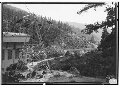 Transmission coming out rear of Powerhouse #1 on the Big Creek Transmission Line