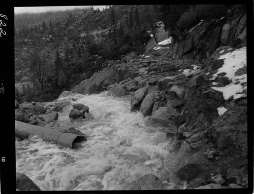 Big Creek - Mammoth Pool - Daulton Creek, and Daulton Creek Road after storm