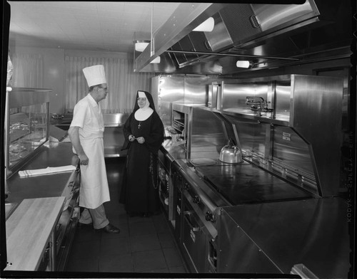 Industrial kitchen at a Catholic facility with nuns