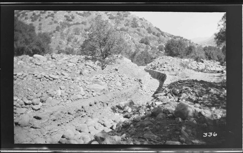 The conduit under construction at the hydro plant of the Tulare County Power Company