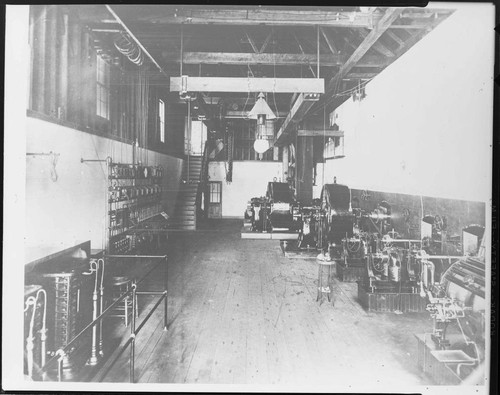 The interior of Mill Creek #1 Hydro Plant