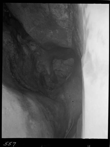 Big Creek - Mammoth Pool - General view of rock structure in bottom of cutoff trench