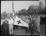 Edison Safety Award flag being raised at SCE service center