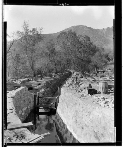 View of a tail-race at Kaweah #2 Hydro Plant