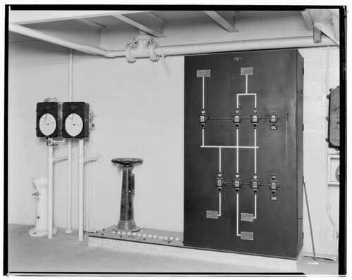 Long Beach Steam Station, Plant #3 - Gauge board at east. End-Boiler Room basement