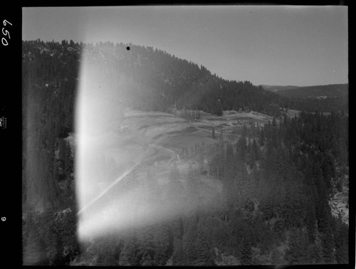 Big Creek - Mammoth Pool - Aerial view showing borrow area looking northwest