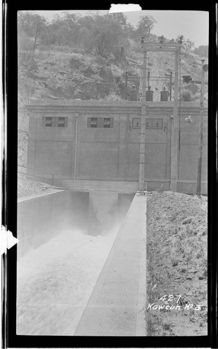 The power house and tailrace at Kaweah #3 Hydro Plant