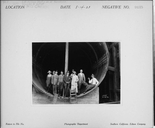 P1.1 - Group Portraits - J. B. Miller party at 18' penstock