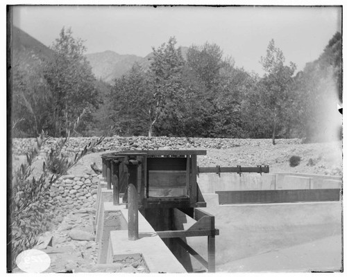 The flume and sandbox at Lytle Creek Hydro Plant