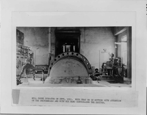 The Jordan Hydro Plant operator on duty, 1911