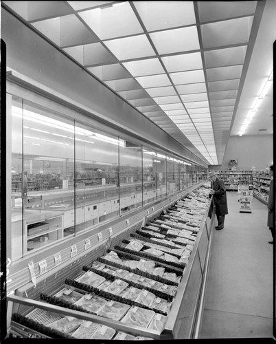 Meat department in Schaub's supermarket