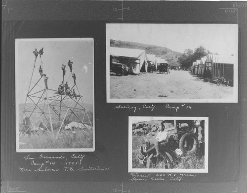 San Fernando Camp #14 near Sylmar. ; Saticoy, CA, Camp #14. ; Vincent 220kV near Squaw Valley, CA