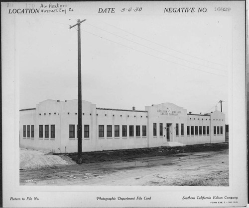 B1.1 - Buildings Miscellaneous - Air Heaters at Axelson Aircraft Engine Company