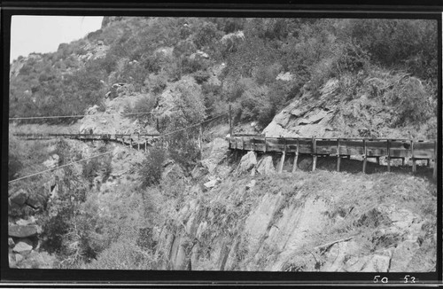 Long distance view of flume at Kaweah #1 Hydro Plant