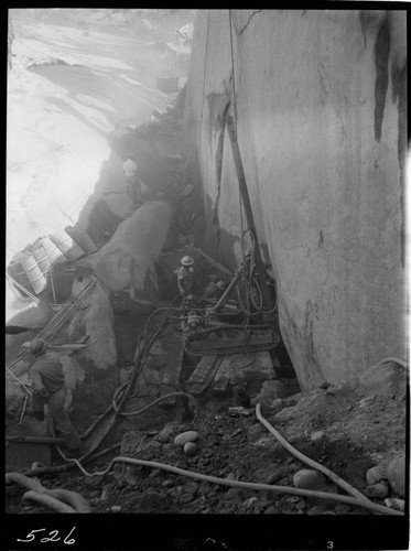 Big Creek - Mammoth Pool - Test drilling in bottom of cutoff trench