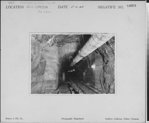 Big Creek, Florence Lake Dam - Concrete Lining of Ward Tunnel