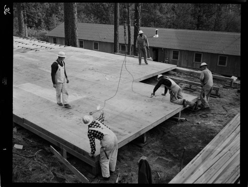 Big Creek - Mammoth Pool - Constructing campsite barracks