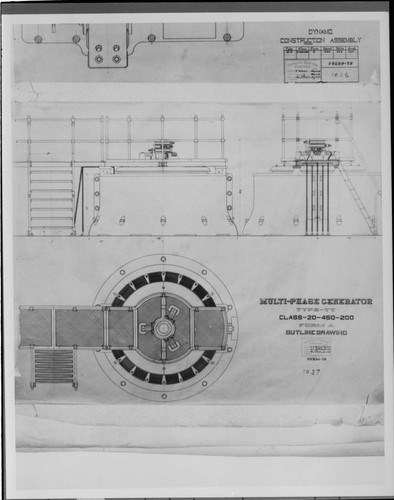 Outline drawing for an early "Multi-phase Generator" - Type-TT