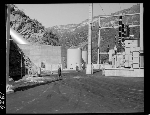 Big Creek - Mammoth Pool - Oil storage area and retaining wall