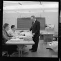 Men in training for work in a control center