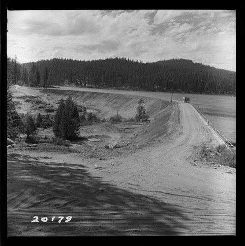 Big Creek, Huntington Lake Dams - Progress of backfills on Huntington Lake Dams by Stone & Webster Co