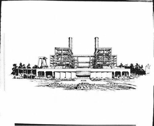 Drawing of 2 unit steam plant in storage