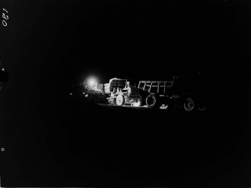 Big Creek - Mammoth Pool - Night repair on construction equipment