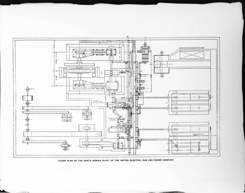 A drawing of the Santa Monica Steam Plant floor plan