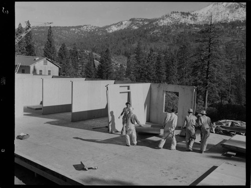 Big Creek - Mammoth Pool - Barracks construction, joined prefab panels