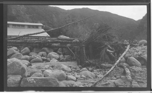 Santa Ana River #1 showing debris on SAR 2 intake from flooding