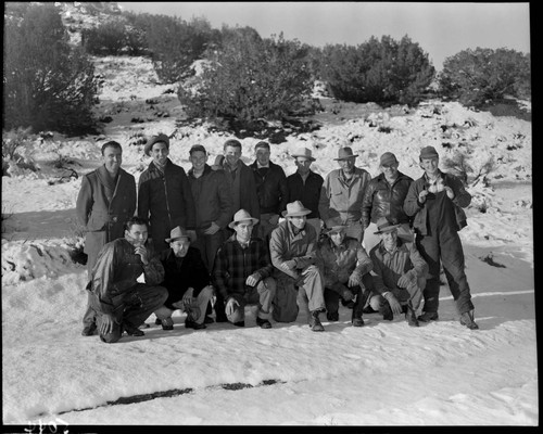 Line crew in group shot along pole line