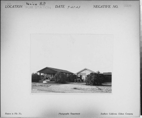 Venice Hill Substation - Operator's Cottage & garage with Ford Model