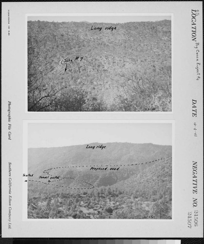 Big Creek Powerhouse #4 - Proposed road North Fork