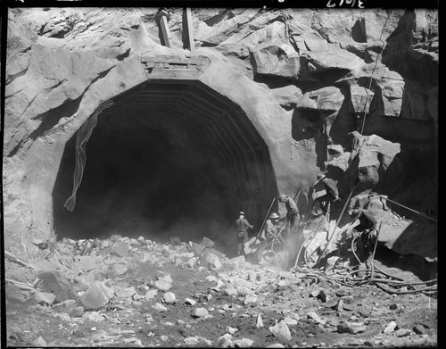 Jackhammer work at mouth of Big Creek 4's powertunnel