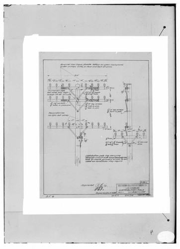 C1.1 - Charts miscellaneous - Standard drawing no. 4434 showing layout of hardware on a three arm distribution pole found on page OH