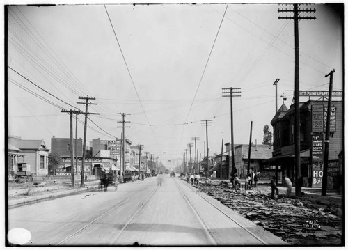 Area view of Main Street at 17th Street looking North