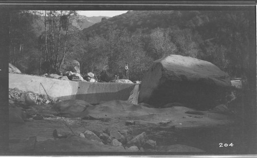 A man standing at the siphon dam at Kaweah #3 Hydro Plant