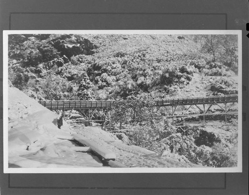 A distant view of the flume at Kaweah #2 Hydro Plant