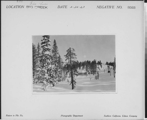 Big Creek, Florence Lake Dam - Winter scene at Camp #61