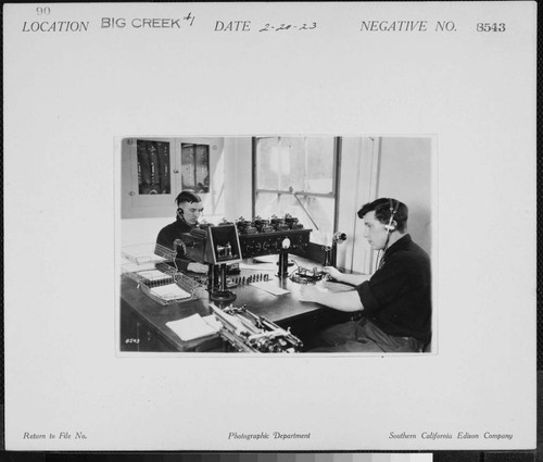 Transmitting & Receiving equipment for land telegraph line at Camp #3 station