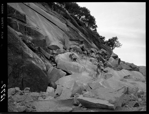 Big Creek - Mammoth Pool - View after shot of onion skin on damsite access road - West abutment