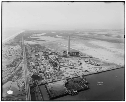 An area view of the Long Beach Steam Plant and surrounding area taken from the Salt Lake Bridge