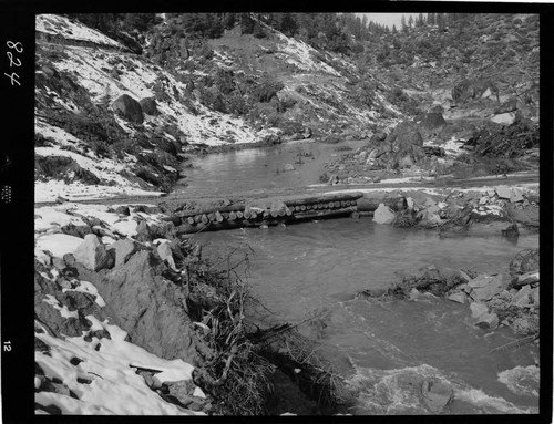 Big Creek - Mammoth Pool - Low bridge over Chiquito Creek after storm