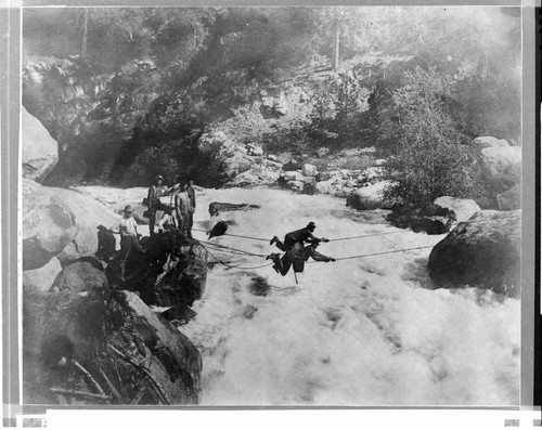 A party of surveyors gauge the flow of Big Creek near its junction with Pitman Creek in 1910