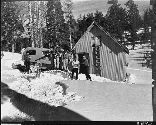 Big Creek snow survey. Group beside sno