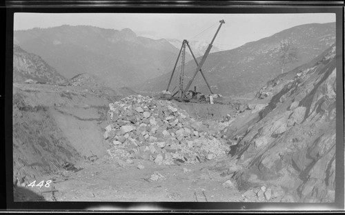 The reservoir partially excavated at Kaweah #3 Hydro Plant