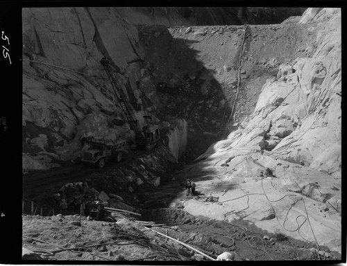 Big Creek - Mammoth Pool - General view of cutoff excavation