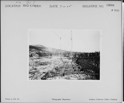 Big Creek, Florence Lake Dam - Construction for multiple-arch dam