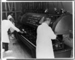 Workers preparing refueling bundles for Unit 1 Reactor and loading the fuel into the reactor at San Onofre Nuclear Generating Station